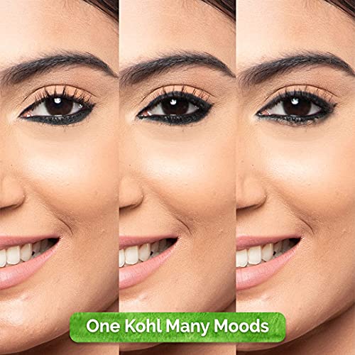 Mamaearth Charcoal Black Long Stay Kohl Pencil, Kajal Black Waterproof, With Castor Oil & Chamomile For 11-Hour Smudge-free Stay with Free Sharpener