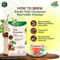 Zandu Tulsi Cinnamon Ayurvedic Infusion (Kadha), Natural Immunity Booster Herbal Tea, Full of Anti-oxidants - 25 Tea Bags