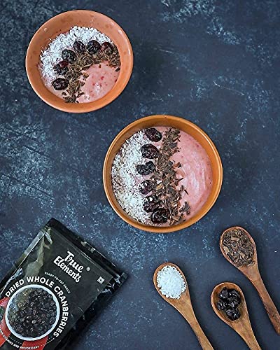 True Elements Whole Cranberries 125g - Cranberry Dry Fruit | Non-GMO, Gluten Free & Vegan Dried Berries
