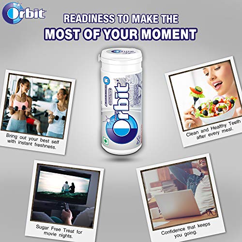 Orbit Sweetmint Flavour Sugar Free Chewing Gum - 22g Tube (Pack of 8)