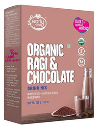 Early Foods - Organic Ragi & Chocolate Health Drink Mix for Kids 200g|Organic Chocolate Mix for Milk|Kids Drink