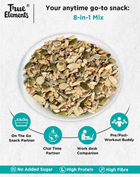 True Elements 8 in 1 Nuts and Seeds Mix 125gm - Mix of 76% Seeds & 23% Nuts | Seeds for Eating | Healthy Snacks | High in Protein