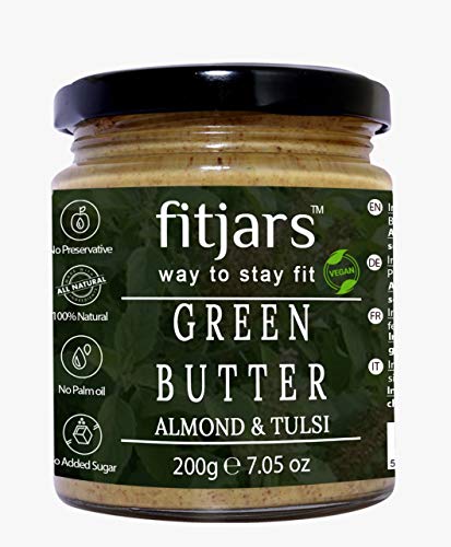 FITJARS Almond Butter with Tulsi ,200 GE Nut butters ,Crunchy Butter ,Bread Spread )