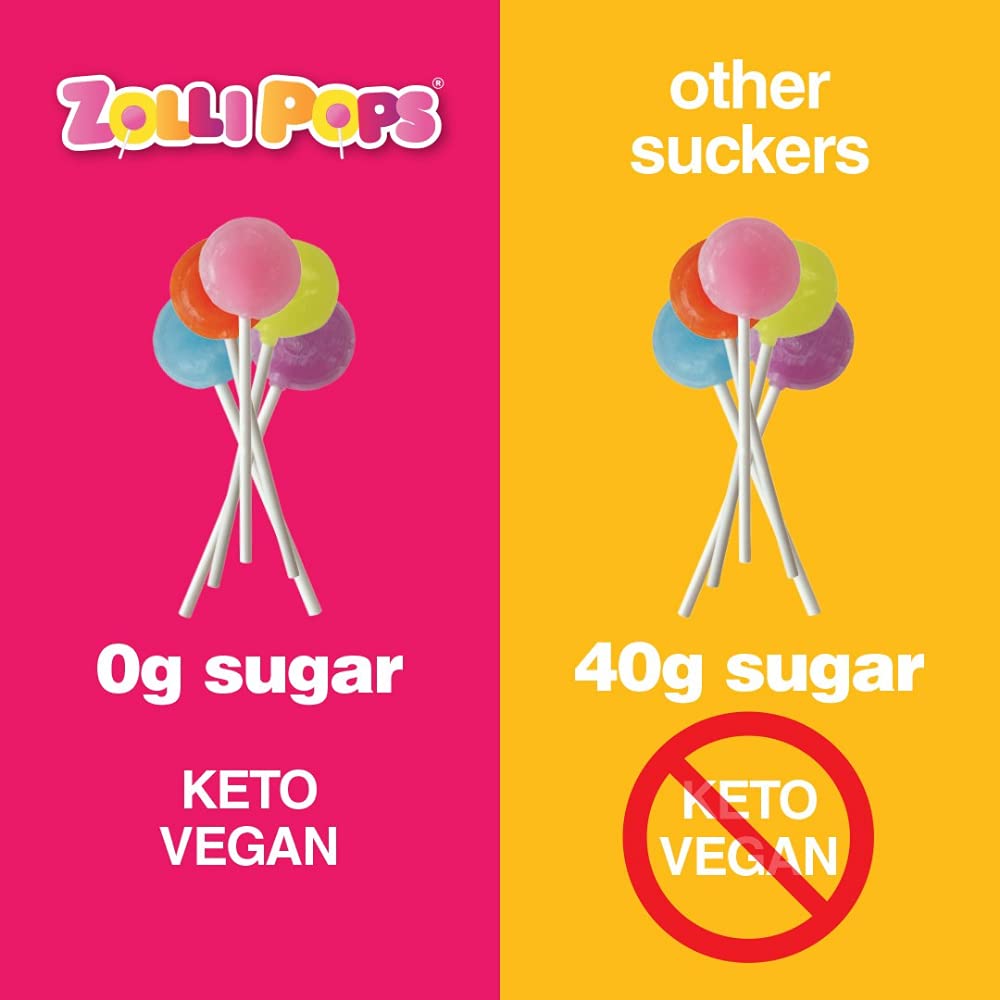 Zollipops Clean Teeth Lollipops - Assorted Flavors 8oz - Anti-Cavity, Sugar Free Candy with Xylitol for a Healthy Smile - Great for Kids, Diabetics, Vegan, and Keto Diet