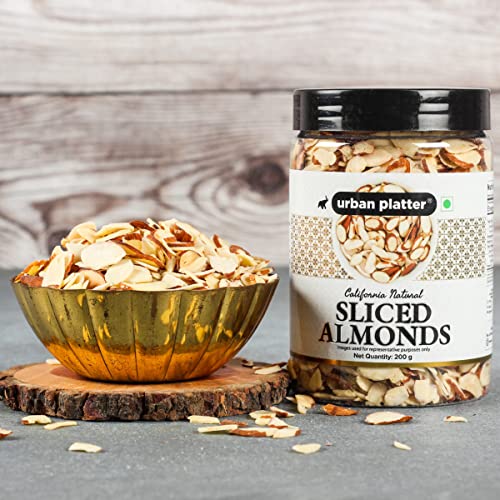 Urban Platter Sliced California Almonds, 200g (Badam Flakes, Perfect for Garnish, Baking and Salads)