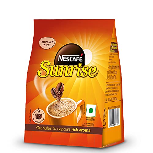NESCAFE Sunrise Rich Aroma, Instant Ground Coffee Pouch-Chicory Mix, 200g Stabilo | Made With Slow Roasted Coffee Beans