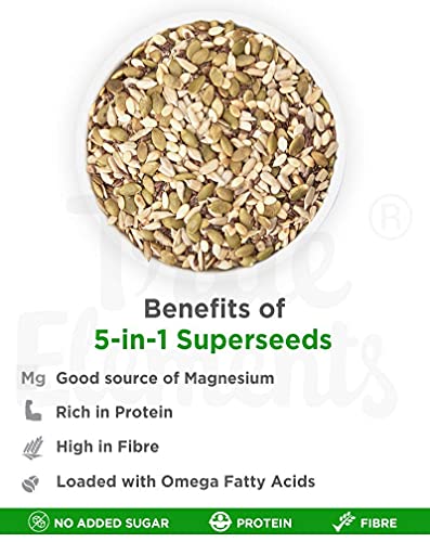 True Elements 5 in 1 Mixed Seeds 250g - Seeds for Eating | Roasted Seeds | Healthy Snacks | Diet Food for Weight Loss