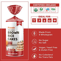 Pintola Organic Wholegrain Brown Rice Cakes - All Natural, MULTIGRAIN (Pack of 1) | 9 Wholegrain | NO Cholesterol | NO Sugar/Salt | Soy and Yeast Free | ONLY 30 Calories PER Cake