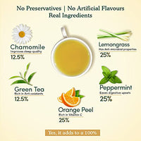 VAHDAM Organic Chamomile Green Tea with Mint & Citrus (50 Tea Bags) - USDA Certified Organic Chamomile Tea for Stress Relief and Good Sleep | 100% Whole Long Leaf, Pyramid Tea Bags