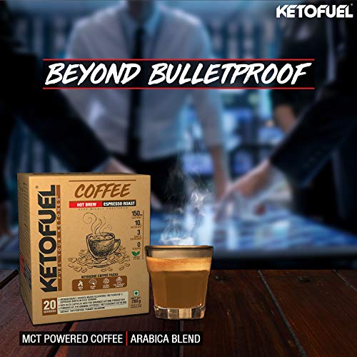 NEULIFE®️ Ketofuel Hot Brew Coffee (Espresso Roast) Keto MCT Coffee w/Coconut MCT Oil 10 packs