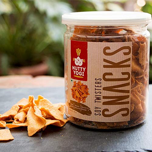 Nutty Yogi Soya Twisters Chips I Soya Sticks I Guilt-free I Crunchy Cracker, 100% Vegan I No Maida, No Sugar I Healthy Snack I Diet Chips in Fresh I (Pack of 2x100 gm)