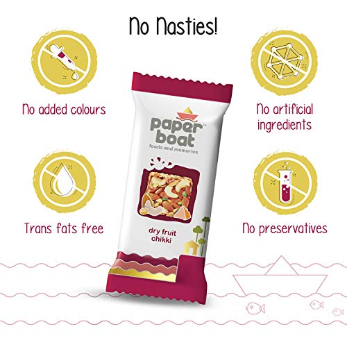 Paper Boat Dry Fruit Chikki, No Added Preservatives and Colours | Gajak | Sweets | Made with Jaggery | Gazak (Pack of 10, 280g/250g)(weight may vary)