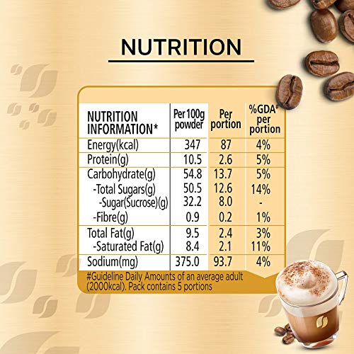 Nestlé India Limited Nescafe Gold Cappuccino, 5 Sachets x 25g, 125g