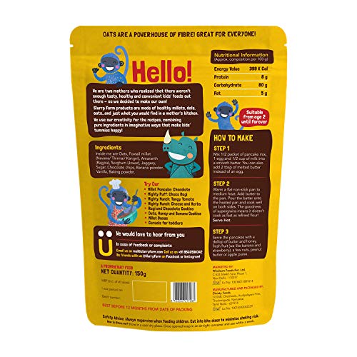 Slurrp Farm Healthy Ragi Snacks | Combo Pack of 4 - No Maida Banana Choco-Chip Pancake Mix and Pack of 3 Non-Fried Puffs