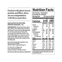 King Arthur Flour Gluten Free Protein Pancake Mix, Non-GMO Project Verified, No Sugar Added, Non-Dairy, 12 Oz