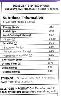 Nutty Gritties California Pitted Prunes - Dried Fruit Plums, 200GMS