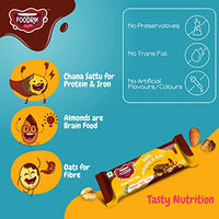 Foodrik Chocolate Nutri Snack Bar | Sattu, Almonds, Oats, Dates and Honey | Wrapped in Tasty Chocolate | Healthy Nutrition Bar for Kids and Adults | (Pack of 6, 26gm x 6 Bars)