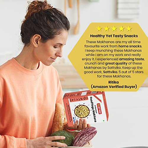 Sattviko Pudina Makhana FoodYoga, Healthy Snacks, (3x40 g) | Antioxidant Rich | Lotus Seeds, Fox Nuts, Gluten Free Diet Food, Vegan Snacks, Foodyoga