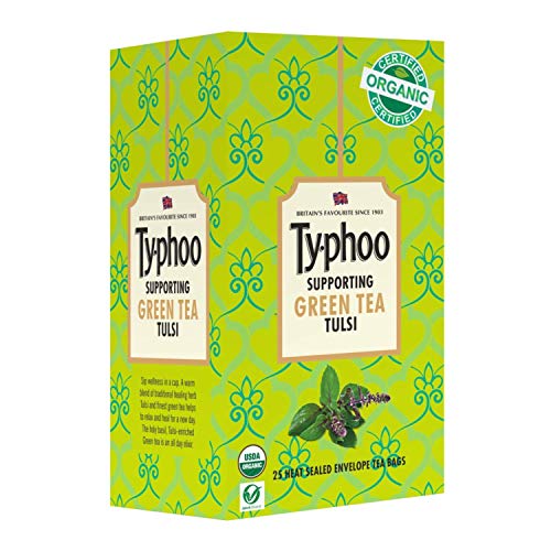 Typhoo Organic Green Tea Bags - Tulsi, 25 Count