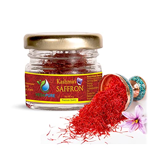 Vedapure Premium A++ Grade Kashmiri Saffron/Kesar Threads, 1gram (Kashmiri & Spanish Combo)
