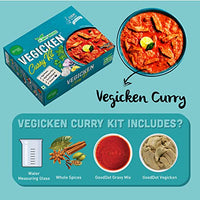 GoodDot Vegicken Curry Kit- Cruelty Free Vegan Mock Meat | Vegetarian & Vegan Friendly | Plant Based High Protein | with High Dietary Fiber and Zero Cholesterol | Come Taste The Future - (370 g)