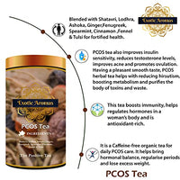 Exotic Aromas PCOS relief Tea (50G Serves 25 cups), with Shatavri, Lodhra, Ashoka, Ginger,Fenugreek, Spearmint,Fennel,Tulsi for regular periods, face hair, acne