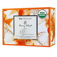 Tea Treasure A Blend of Berries Blast Fruit Pyramid Tea Bags with Natural Herbs, Blueberry, 18 Count