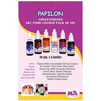 Papilon Concentrated Gel Food Color, Assorted, 6 X 30 g