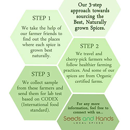 Seeds and Hands Wayanad 7mm+ Green Cardamom/Elaichi Whole [No Artificial Colors] Pack of 2 x 100g (200g)