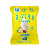 SkinnyDipped Lemon Bliss Yogurt Covered Almonds, Healthy Snack, Plant Protein, Gluten Free, 0.46 Ounce (Pack of 24)