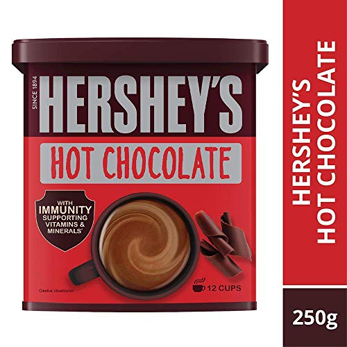 HERSHEY's Hot Chocolate Drink Powder Mix, Brown, Large, 250 g