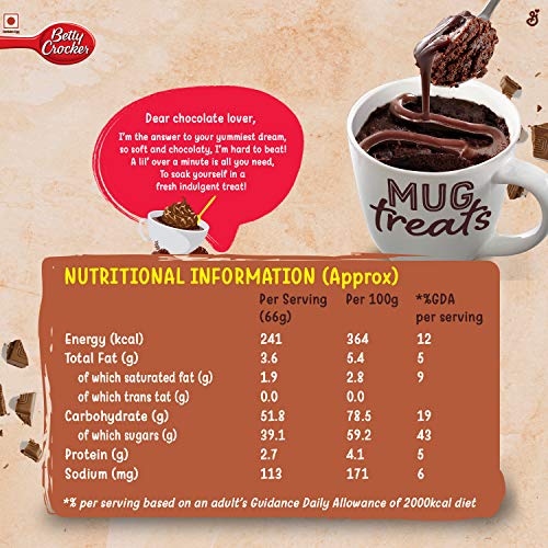 Betty Crocker Mug Treat Brownie Mix Bag, 264 g