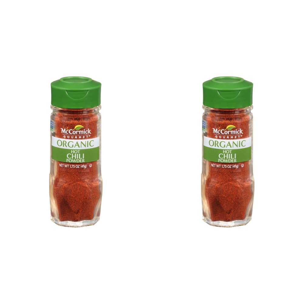 McCormick Gourmet Organic Hot Chili Powder, 1.75 oz (Pack of 2)