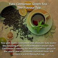 Exotic Aromas Cinnamon and Tulsi Green Tea (50 G, serves 25 cups), 100 % Whole Leaf Green tea with antioxident properties