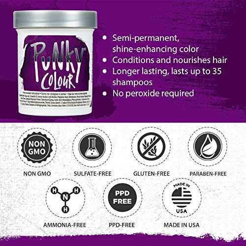 Jerome Russell Punky Semi Permanent Hair Color Conditioning, 100ml - Purple (Pack of 1)