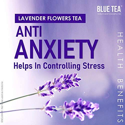 BLUE TEA- Lavender Flowers from Kashmir (30 Cups - 30 Pyramid Tea Bags | For Tea, Baking, Crafts, Sachets, Baths, Aromatherapy, Oil Infusions, Tinctures
