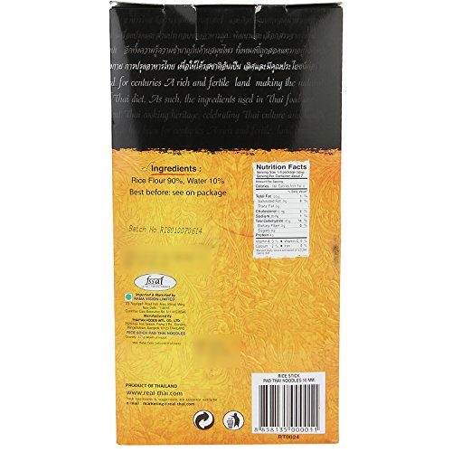Real THAI Original Thai Cuisine Rice Stick Pad Thai Noodles, 13.23 oz / 375 g,Yellow