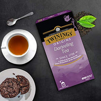 Twinings Darjeeling Tea, 25 Teabags, Premium Black Tea, Twinings Origins, Light Strength, Delicate and Subtle