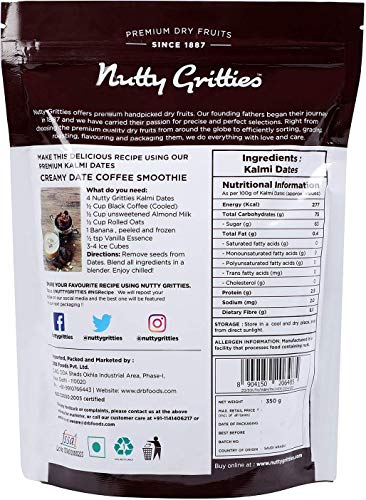 Nutty Gritties Premium Kalmi Dates Pouch, 350g