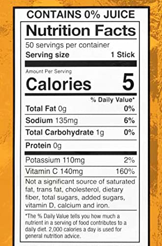 Sqwincher Zero Qwik Stik Sugar Free, Orange, .11 0z (Pack of 50)