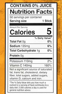 Sqwincher Zero Qwik Stik Sugar Free, Orange, .11 0z (Pack of 50)