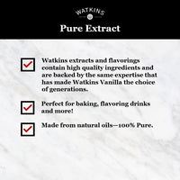 Watkins Organic Pure Almond Extract, Non-GMO, Kosher, 2 oz. Bottle, 1-Pack