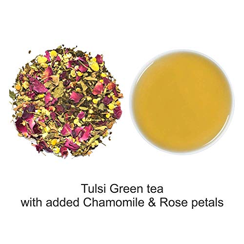 Octavius Tulsi Rose Chamomile Loose Leaf Green Tea, 75 g