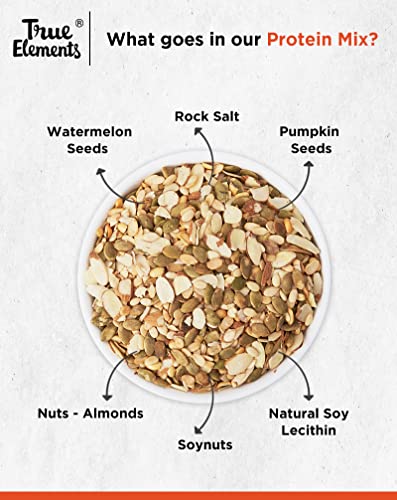 True Elements Protein Mix Seeds 125g - Roasted Seeds and Nut Mix, 28g Plant Protein | Protein Snacks | Seeds for Eating