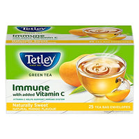 Tetley Green Tea Immune with Added Vitamin C, Reviving Mango, 25 Tea Bags