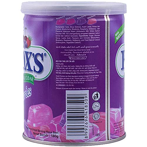 Fox's  Crystal Clear Mix Berries Flavoured Candy Tin, 180 g