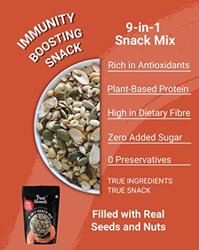 True Elements 9 in 1 Snack Mix 250g - Seeds for Eating | Nuts and Seeds Mix | Diet Snacks | Mix Seeds