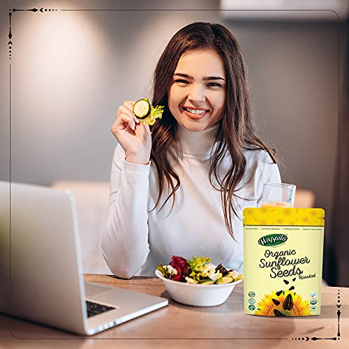 Happilo Premium Roasted & Salted Sunflower Seeds, 250g | Dry Roasted Sunflower Seeds for Eating | Healthy Diet Snacks | High in Fibre & Protein | Oil-Free | Rich in Superfood & Antioxidant