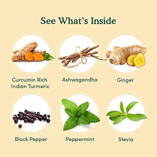 VAHDAM USDA Organic Turmeric Ashwagandha Latte (100 gm / 40 Cups) | Ashwagandha Herbal Tea for Immunity & Stress Relief | 3 Step Latte - No Equipment Required