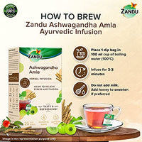 Zandu Ashwagandha Amla Ayurvedic Infusion, a Herbal Tea Enriched with 6 Ayurvedic Ingredients (25 Tea Bags)